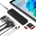 Suejezt Surface Pro 8/9/10/11/X dokkolóállomás, Thunderbolt 4, 4K HDMI, 100W PD - fekete