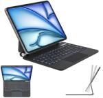 TECHGEAR billentyűzetes tok Apple iPad Air 11" (M2/M3/M4) és iPad Pro 11" készülékekhez, trackpad, 7 színű háttérvilágítás - fekete