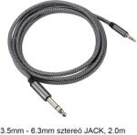  Sztereó 3, 5mm - 6, 3mm jack kábel 200cm