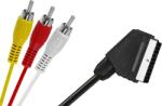  KPO2716-1, 5 Euro scart - 3RCA kábel, 1, 5m