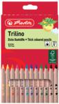 Herlitz Creioane colorate groase, mina 6 mm HERLITZ Trilino, 12 culori/set