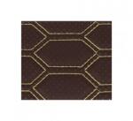 ALM Material imitatie piele hexagon cu gaurele maro/cusatura bej (ALM 040621-60)