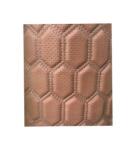 ALM Material imitatie piele tapiterie hexagon cu gaurele maro/cusatura gri (ALM 210923-6)