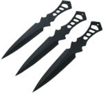 Depox Set trei cutite de aruncat DEPOX®, Anarchy Way, otel inoxidabil, negru, 19 cm, teaca inclusa (2472)