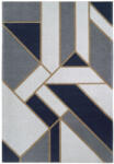  GATSBY Dark Blue, sötétkék, szürke és okker, geometriai mintás szőnyeg szennytaszító bevonattal 200x300 cm