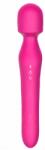 Mokko Toys Wand Vibrator, 2 Motors, 10 Vibration Modes, Heating, Silicon, USB, Pink, 23.7 cm Vibrator