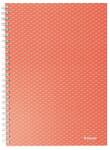Esselte Spirálfüzet, A5, kockás, 80 lap, ESSELTE ˝Colour`Breeze˝, korall