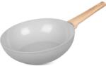 Magic home Tigaie tip Wok, ceramica, maner lemn, 28 cm, MagicHome Harmony (8010068)