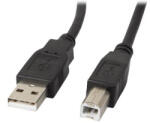 Lanberg CA, USBA, 11CC, 0010, BK , Cablu USB 2.0 AM, BM, 1 m, cu ferita, conectori aurii (CA-USBA-11CC-0010-BK-)