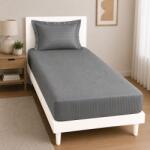 Kotonia Home Set husa cu elastic si fata perna - Kotonia Home Deco, 100% bumbac, damasc saten, 100x200+20 cm, gri mediu (004987-100)