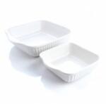 Studio Casa Set 2 Platouri Patrate Studio Casa Ceramica Termorezistenta Pentru Cuptor Alb (SRM922) Tava