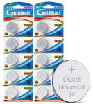 GutAlkaLi CR2025 3V Lítium Gombelem 10 db csomag - 170 mAh Elektromos Készülékekhez (CR2025)