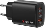 Verbatim GaN Essentials 65 W-os töltő, 2xUSB-C, 1xUSB-A, fekete (32352)