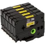 Brother HGE-631, 12 mm x 8 m, fekete nyomtatás/sárga háttér, eredeti szalag (HGE631V5)