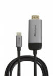 Verbatim Adapter, USB-C/HDMI, 4K, kábellel, VERBATIM, alumínium-fekete (KV49144) (KV49144)