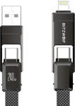 BlitzWolf BW-HDC7 4-in-1 cablu USB+C+Lightning 240W 1.2m (negru) (BW-HDC7)