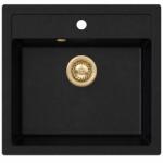 Ruvetti Ditto chiuvetă din granit 56x51 cm negru 3001D_FB60_W-PVDCH (3001DFB60WPVDCH) Chiuveta