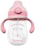 KikkaBoo Bear with me canistră tritan cu paie - 300 ml Roz (14606C)