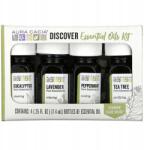 Aura Cacia Tiszta illóolaj, Discover, 4 tartály (7, 4ml) szett (123)