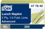 Tork Lunch éttermi szalvéta Advanced lime 2 rétegű, 33x33 SCA477840 (SCA477840)