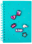 PATIO K-POP spirál füzet, A/5, kockás, 100 lap, műanyag borítóval, 3D díszekkel, CoolPack K-Pop (PAT-27409CP) - officetrade