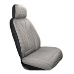 Ro Group Husa scaun auto universala RoGroup, piele PU perforata, model matlasat, antialunecare, impermeabila, pentru toate sezoanele, 52 x 53 cm, gri