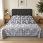 DeLuxe Pucioasa Cearceaf pat dublu plat bumbac cu model geometric, 240x260cm, Otto