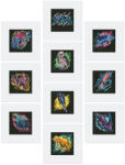 Figured Art Mini set 12 goblenuri cu diamante, fara sasiu, Animale, 18x15 cm (AM006)
