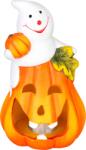 MagicHome Decoratiune Halloween cu dovleac si fantoma LED din teracota 15 cm (8092407)