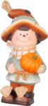 MagicHome Figurina decorativa de toamna baiat cu dovleac, teracota, 23 cm (8092400)