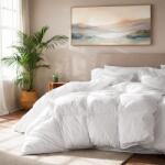 Kotonia Home Pilota matlasata Kotonia Home - vara, 180x200 cm, 200 g/mp, alba, 100% Microfibra, puf siliconizat (004329)