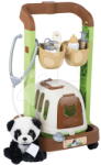 Smoby Cărucior veterinar cu panda de pluș Veterinary Trolley Smoby cu cutie portabilă și stetoscop cu termometru, 8 accesorii (SM340407)