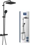 GROHE Sistem de dus GROHE Vitalio 250 cu termostat, negru, crom, 8lmin (674469)