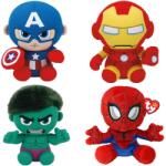 Ty Set de Plus Marvel Supereroi Ty - 4 Figurine, 20 cm, Moale si Colorate (909436)