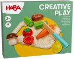 HABA Set de Joc HABA cu Legume din Lemn 7 Piese, Inclusiv Cutit si Tabla de Taiat (27440684) Bucatarie copii