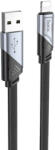 hoco. U119 Machine töltő adatkábel iPhone USB-A - Lightning lapos fekete 1, 2m (HC604987) - pepita