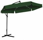 Chomik GardenLine Banana Függő napernyő LED napelemes világítással - Zöld - 3 m (GAO1510)