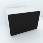 Spectral Mobila Armonia Comoda alba cu o usa cu sistem "PUSH TO OPEN" front PAL Negru Comoda