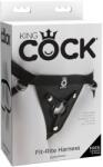 King Cock KC Fit Rite Ham Negru Reglabil cu 3 Inele pentru Dildo și Vibratoare
