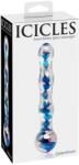 Icicles No. 8 Dildo din sticlă pentru stimulare la cald și rece Transparent Albastru Dildo