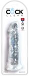 King Cock Clear KKC 8 Cock Clear Dildo Transparent Realist cu Ventuză și TPE Flexibil Dildo