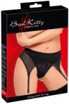 Bad Kitty Tanga Strap-On Bad Kitty cu Portjartier și Inel Integrat - Negru , L