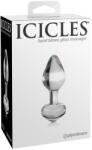 Icicles No. 44 Plug anal din sticlă pentru stimulare la cald și rece Transparent