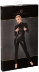 Noir Project Fetish Salopetă Wetlook cu Fermoare și Inel, Negru - Negru , XL