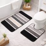 Kotonia Home Set 2 covorase baie - cu membrana antiderapanta, 100% fibre sintetice, gri, 50×40 cm, 50×80 cm, Sandy Jolanka (004424) Covor baie