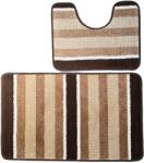 Kotonia Home Set 2 covorase baie - cu membrana antiderapanta, 100% fibre sintetice, maro, 50×40 cm, 50×80 cm, Sandy Adda (004420) Covor baie