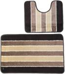 Kotonia Home Set 2 covorase baie - cu membrana antiderapanta, 100% fibre sintetice, maro, 50×40 cm, 50×80 cm, Sandy Galina (004426) Covor baie