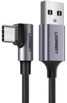 UGREEN US284 USB és USB-C ferde kábel, 3A , 3m (fekete)