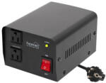 HOME VTF200VA feszültségátalakító, max. 200VA, 230V/110V transzformátor, dupla 110V kimeneti aljzat két készülékhez, hordozható