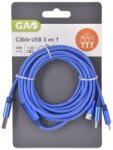 GAO USB kábel 3az 1-ben 2.5 méter